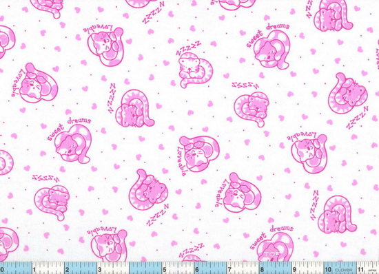 Zzzz Sweat Dreams Fuchsia Cats Flannel